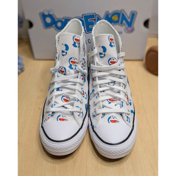 Converse Chuck Taylor All Star Doraemon Cat Robot Unisex High Top Shoes W9 NIB - Picture 5 of 13